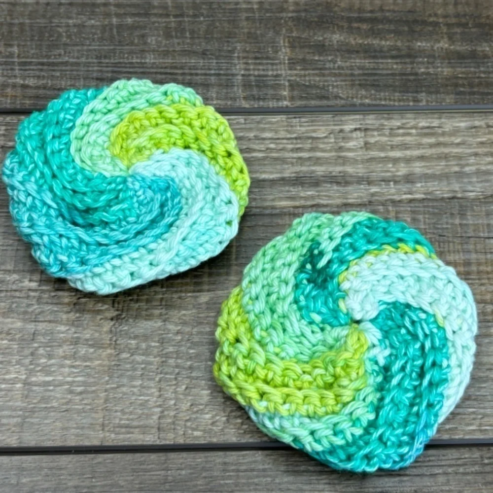 Handcrafted Crochet Spiral Tawashi Bath Scrubbies‎ Set Cotton Yarn Handmade